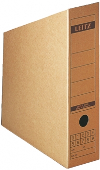LEITZ® Stehsammler, Wellpappe (RC), mit Griffloch, A4, Füllbreite: 77 mm, 80 x 265 x 200/320 mm, braun