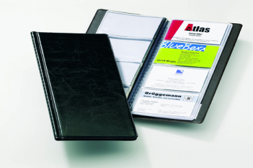 DURABLE Visitenkartenbuch VISIFIX 96 für Visitenkarten, schwarz, 11,5 x 2,0 x 25,0 cm