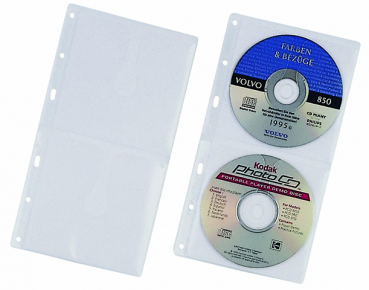 CD/DVD-Abhefthüllen 2CDs transp. PP für Index 20        Packung 5 Hüllen
