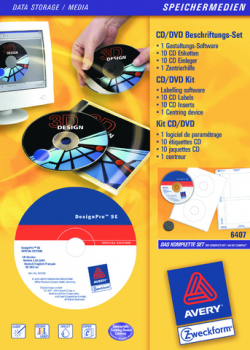 Software CD-Beschriftungs-Set inkl. Etiketten,Einleger,CD-ROM