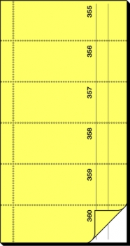 Bonbuch, 105 x 200 mm, 2fach, sd, ECF, gelb, 2 x 60 Blatt
