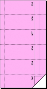 Bonbuch, 105 x 200 mm, 2fach, sd, ECF, rosa, 2 x 60 Blatt