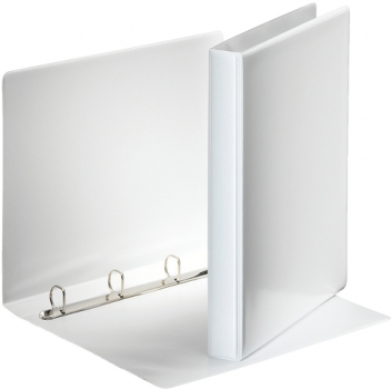 Ringbuch A4 weiß 4Ringe-20mm mit Tasche auf Vorderdeckel und Rücken