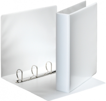 Ringbuch A4 weiß 4Ringe-40mm mit Tasche auf Vorderdeckel und Rücken