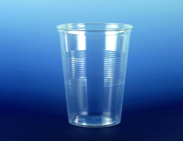 Becher, PS, gerillt, 500 ml, 9,5 x 12,1 cm, transparent