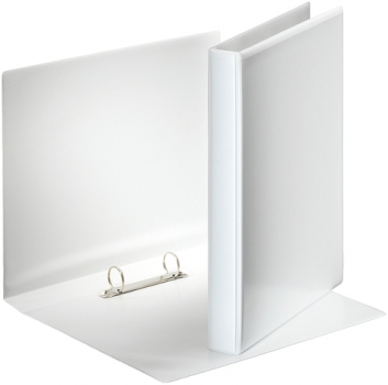 Ringbuch A4 weiß 2Ringe-25mm mit Tasche auf Vorderdeckel und Rücken