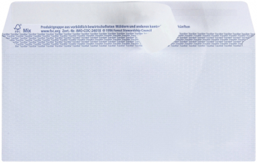 Briefumschlag LaserL., o.Fe., hk, DL, 220x110mm, 100g/m², hf, hochwe