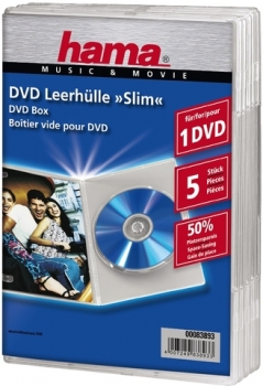 DVD-Hülle Slim, für: 1DVD, farbl., tr