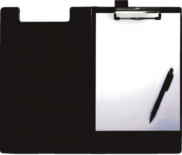 Klemmblockmappe, Klemme kurze Seite, A4, 24 x 35 cm, schwarz