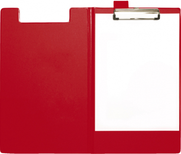 Klemmblockmappe, Klemme kurze Seite, A4, 24 x 35 cm, rot