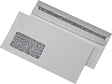 Briefumschlag DL mit Fenster, SK,ws Blickdicht, Sicherheitsschlitz und