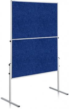 Moderationswand 120x150cm blau Economy, klappbar, doppelseitiger