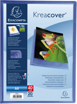 Sichtbuch Kreacover® Chromaline, PP, 20 Hüllen, A4, blau, transparent