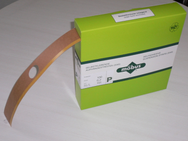 Trageband, Pressspan, 0,2mm, 55mmx0,84m, Lochabstand: 400 mm, braun