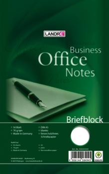 Briefblock Office, blanko, A5, 70g/m², hf, 50 Blatt
