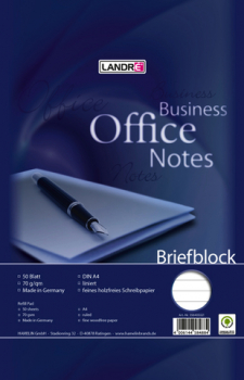 Briefblock Office, liniert 9 mm, A4, 70g/m², hf, 50 Blatt