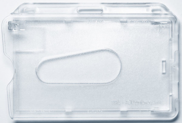 Ausweishalter ID 36, mit Daumengriff, Querformat, transparent