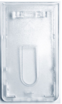 Ausweishalter ID 39, mit Daumengriff, Hochformat, transparent