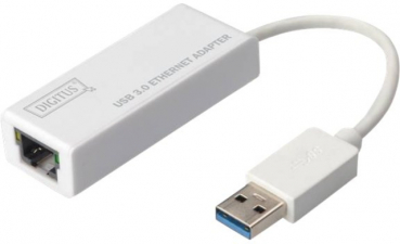 Adapter Ethernet USB-3.0, USB A/RJ-45  - Stecker/Buchse, weiß