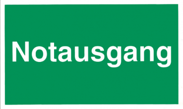 Etikett, Notausgang, 297 x 148 mm, Druckf.: grün