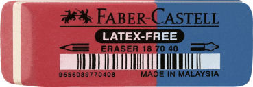 Faber-Castell Radiergummi 7070-40 - 50 x 18 x 8mm, rot/blau