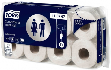 Toilettenpapier 64er Pack 2lagig hochweiß Tork-Advanced 250 Blatt/Rol