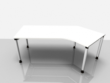 Abgewink.Tisch re. Rialto Pro, 2.170x800/1.000x680-820mm, grau
