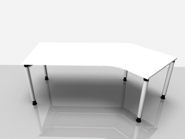 Abgewink.Tisch re. Rialto Pro, 2.170x800/1.000x680-820mm, weiß