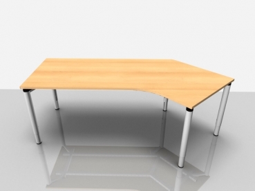 Abgewink.Tisch re. Rialto Pro Komf., 2.170x800/1.000x620-850mm, buche