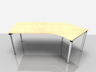 Abgewink.Tisch re. Rialto Pro Komf., 2.170x800/1.000x620-850mm, ahorn
