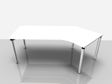 Abgewink.Tisch re. Rialto Pro Komf., 2.170x800/1.000x620-850mm, weiß