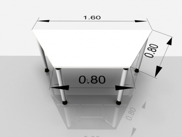 Bespr.tisch Pro Trapezform, 1.600 x 800/800 x 720 mm, grau