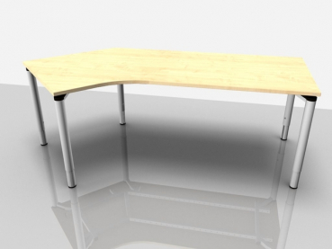 Abgewink.Tisch re. Rialto Pro Komf., 2.170x1.000/800x620-850mm, ahorn