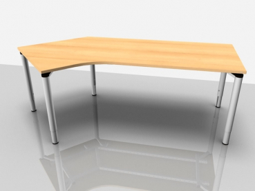 Abgewink.Tisch re. Rialto Pro Komf., 2.170x1.000/800x620-850mm, buche