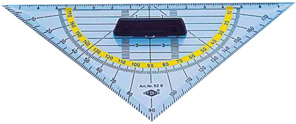 Geo-Dreieck Hypotenuse 160mm m.Griff